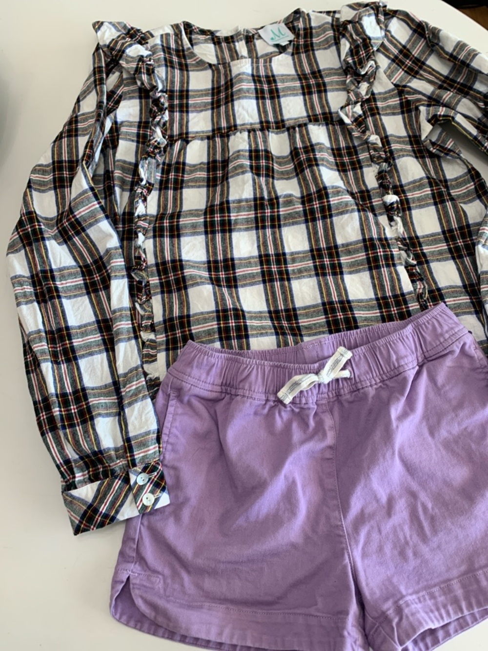 Girls bundle sz10 J Crew Crewcuts shorts & Plaid Shop the Mint Ruffle LongSleeve